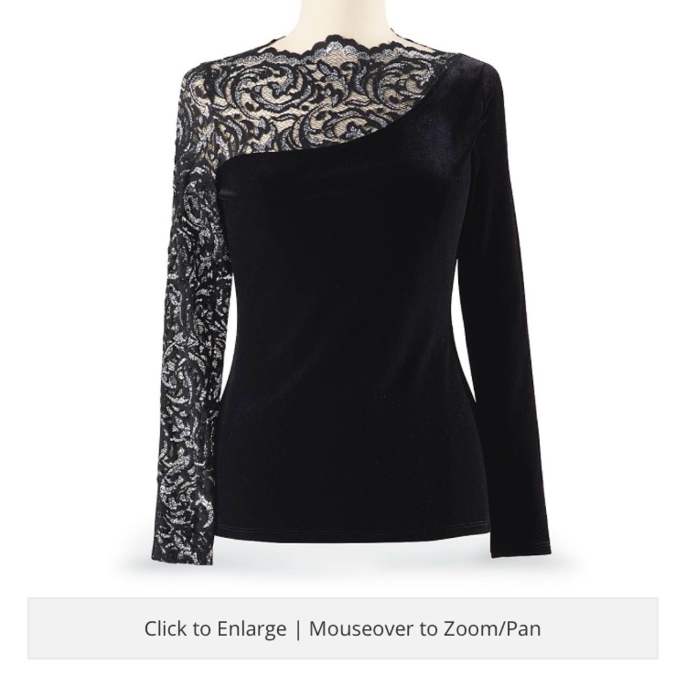 I am selling a beautiful lace/velvet blouse - Picture 5 of 5